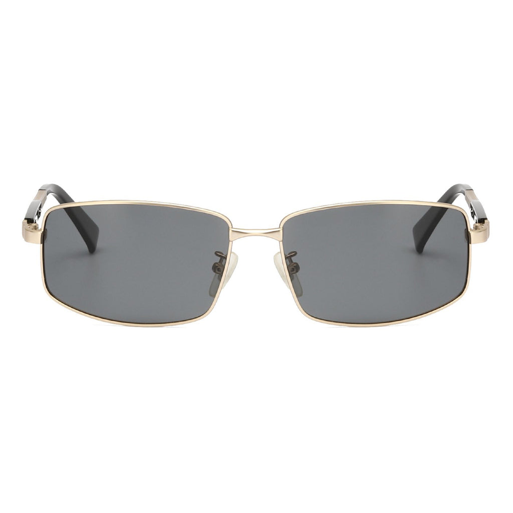 TJUTR Classic Men's Rectangle Polarized Metal Frame Sunglasses, Golden