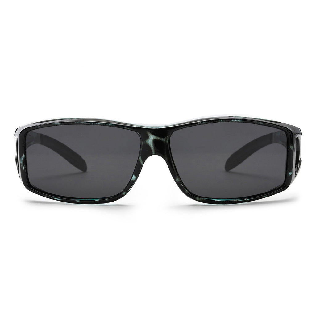 TJUTR HD Anti Glare Polarized Wrap Around Sunglasses, Blue-Tortoise